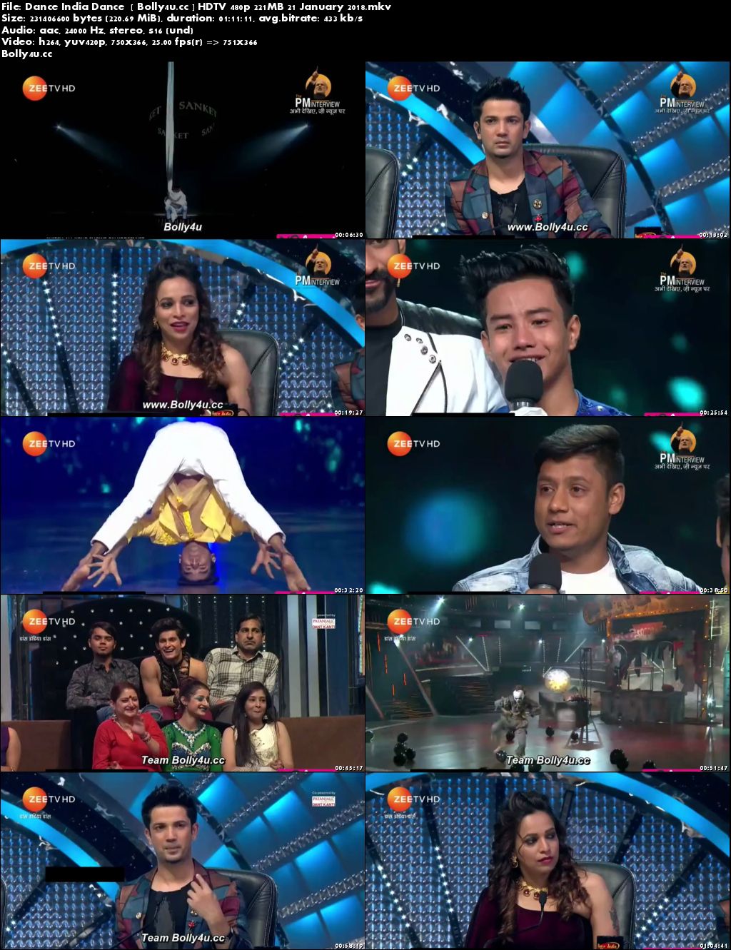 Dance India Dance HDTV 480p 200MB 21 January 2018 Download