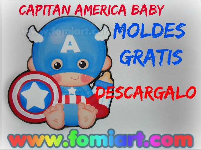 Moldes Gratis Capitán América Baby