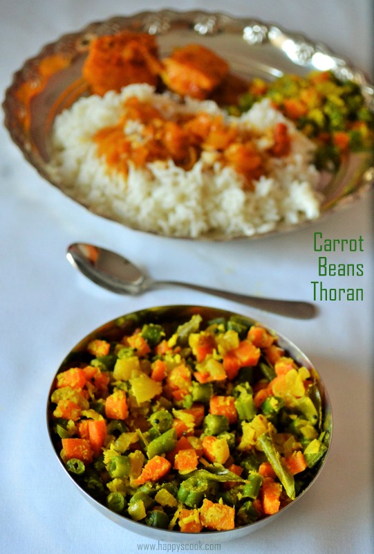 Carrot Beans Thoran Recipe Carrot Beans Poriyal Carrot Beans Stir