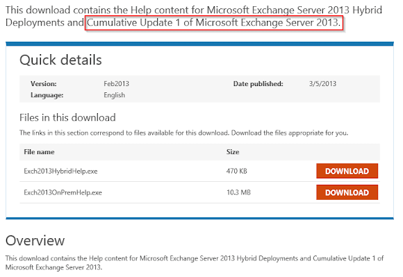 大米的交換心得~ Talk about Microsoft Exchange Server: Exchange 2013 CU1 離線說明檔下載