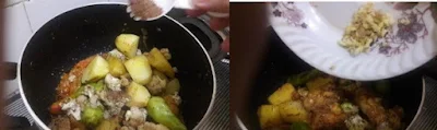 add-garam-masala-and-chop-ginger-into-the-chicken