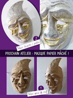 Atelier sculpture papier mâché - masque carnaval - LES EMOTIONS- Cartons Dudulle