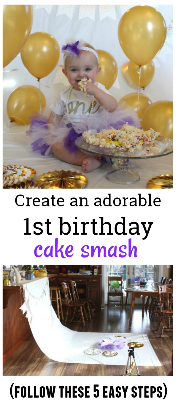 Follow these 5 easy steps to create the perfect first birthday cake smash photo shoot.