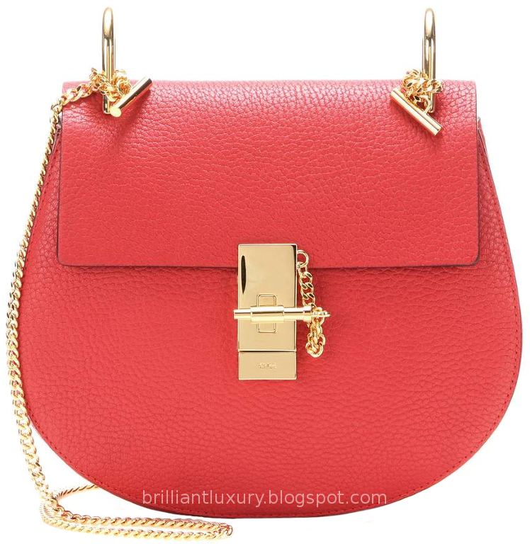 Brilliant Luxury ♦ Chloé Drew classy red small leather shoulder bag
