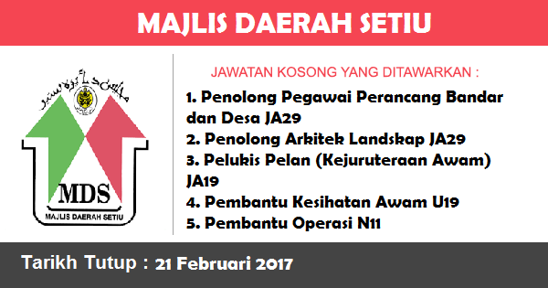Jawatan Kosong di Majlis Daerah Setiu Jawatan Kosong di Majlis Daerah Setiu