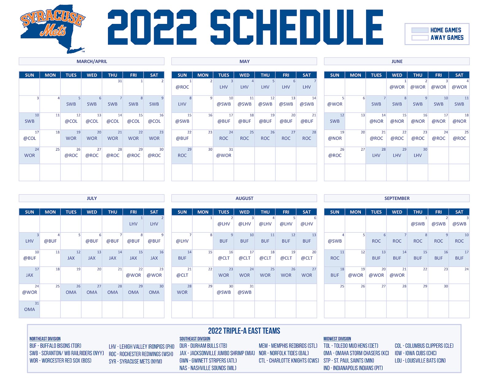 Mack's Mets: Press Release: Syracuse Mets Announce 2022 Schedule Mack's Mets: Press Release: Syracuse Mets Announce 2022 Schedule