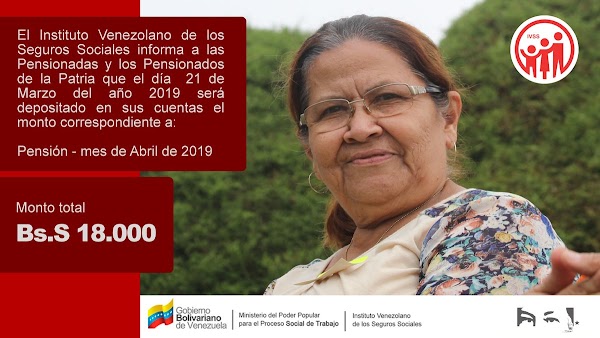 TOME NOTA! Esta es la fecha de pago de las pensiones del IVSS Abril 2019 TOME NOTA! Esta es la fecha de pago de las pensiones del IVSS Abril 2019