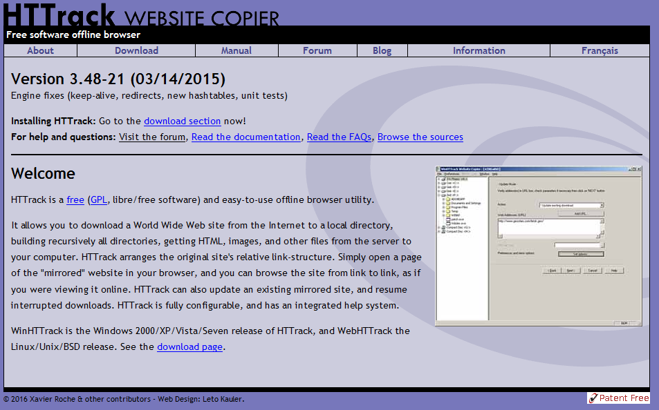 инструкция httrack website copier