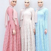 Baju Gamis Brokat Model Kebaya Brokat Modern Terbaru 2019