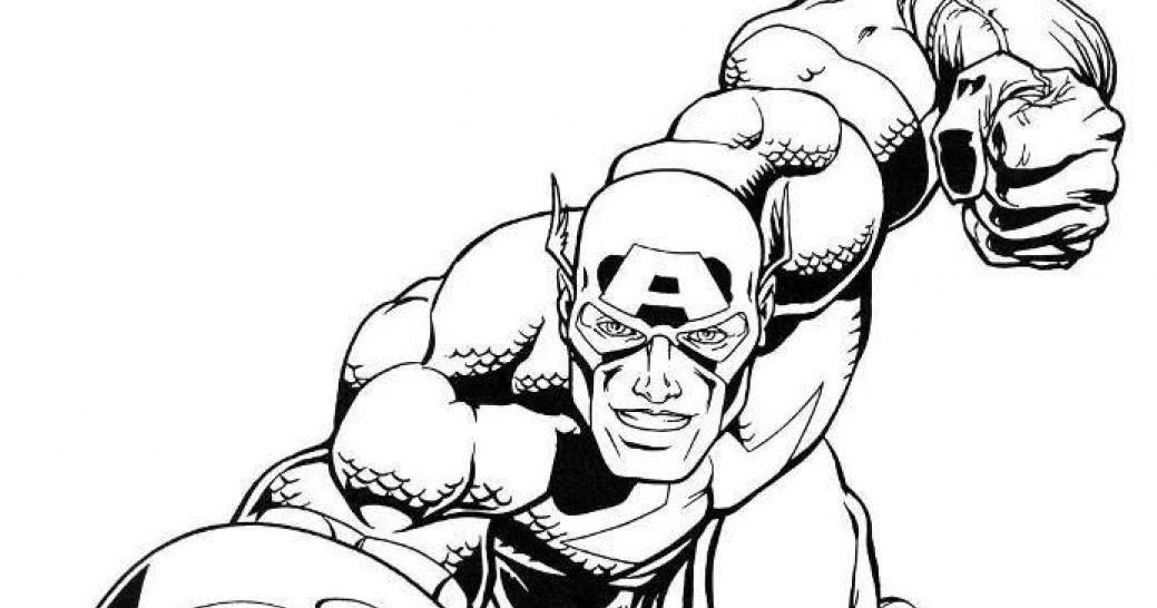 gambar mewarnai anak captain america
