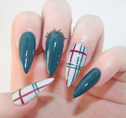 plaid fall nail dark nails glam dazzle