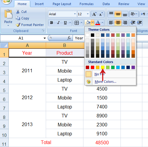 كيفية عمل جدول على Excel