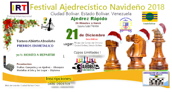 FESTIVAL AJEDRECíSTICO NAVIDEÑO ASOAJEDREZ BOLÍVAR 2018 FESTIVAL AJEDRECíSTICO NAVIDEÑO ASOAJEDREZ BOLÍVAR 2018