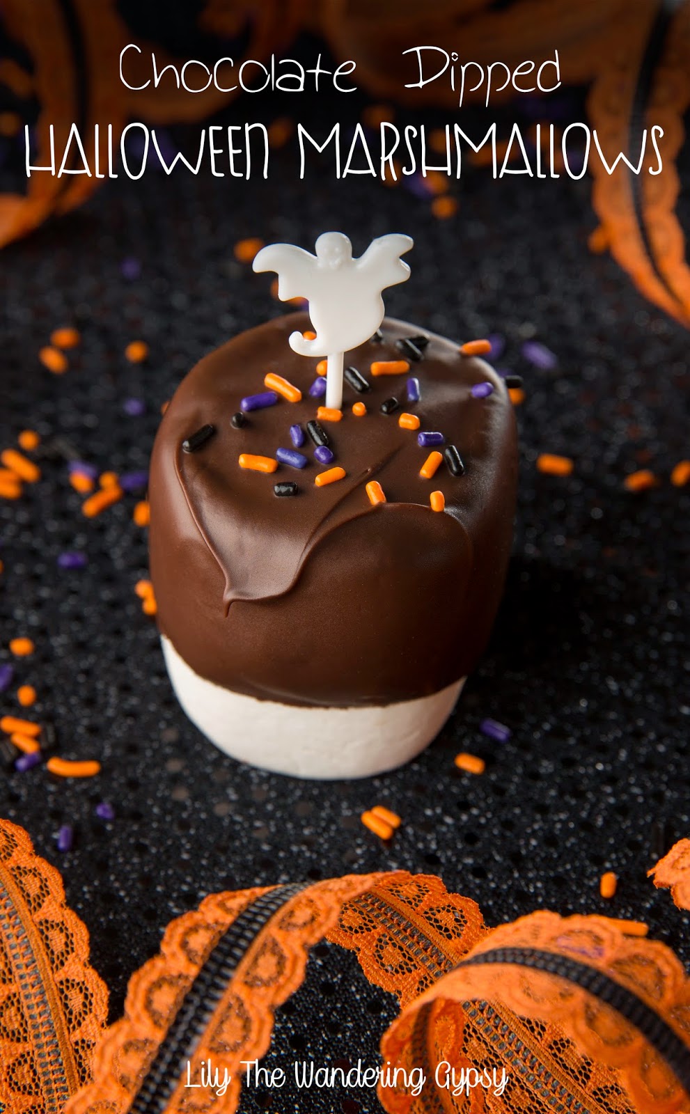 Lily The Wandering Gypsy Chocolate Dipped Halloween Marshmallows Recipe