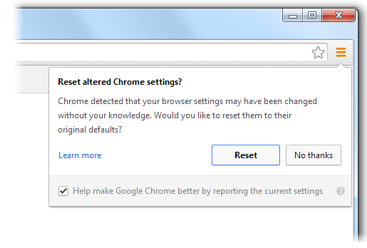 Downtown forholdsord opbevaring Google Chrome added pop-up warning to prevent users from Browser hijacking