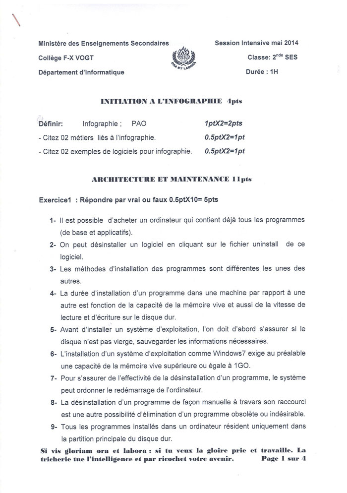 TÉLÉCHARGER EPREUVE PROBATOIRE A4 CAMEROUN
