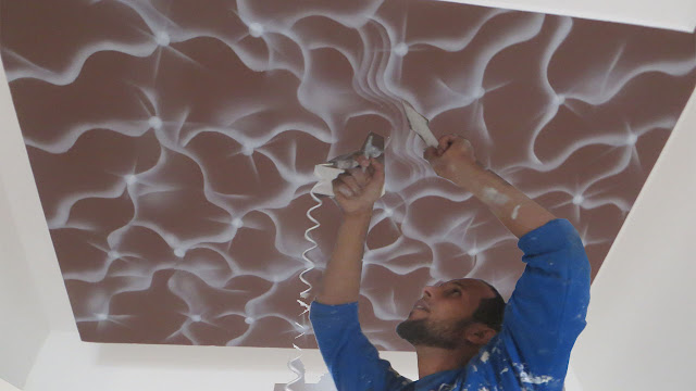 طريقة رسم تأثيرات رائعة على السقف باسهل طريقة Fikra Color