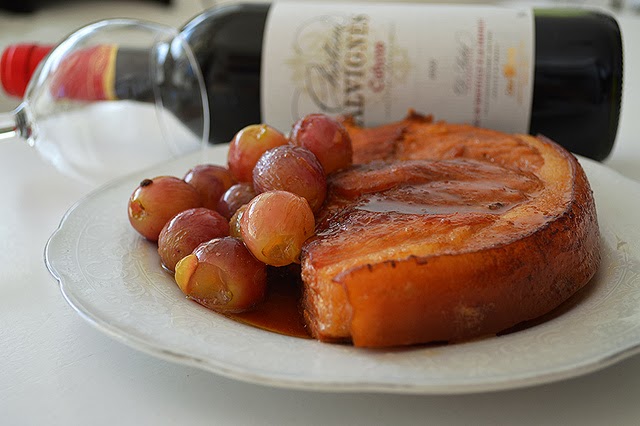 JAMBON DE PORC CU STRUGURI,IN SOS DE CIDRU SI MIERE (CIDER HAM IN HONEY SAUCE WITH GRAPES )