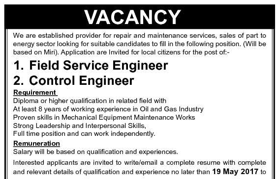 Oil Gas Vacancies Vacancies Sapura Kencana Ge Oil Gas Miri