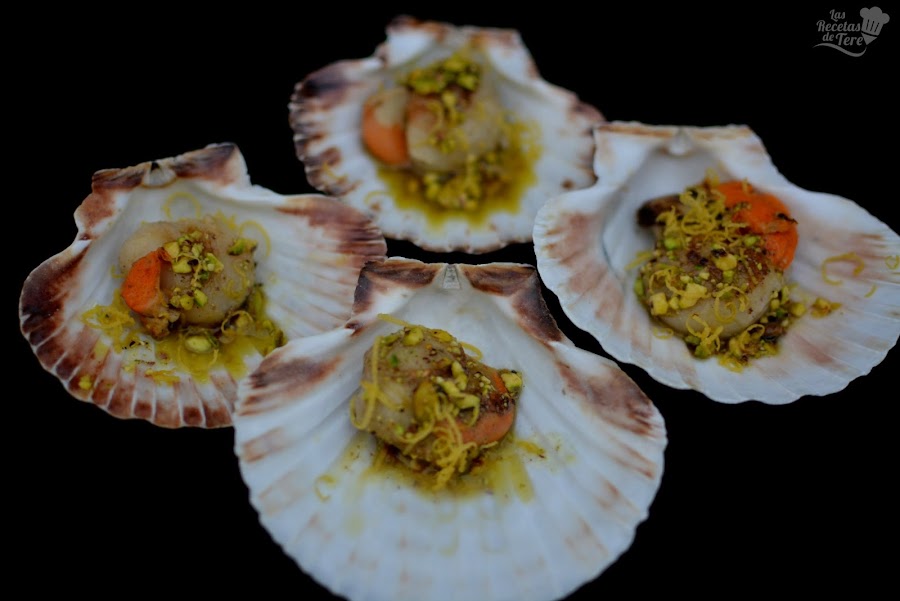 Vieiras a la plancha con aceite de pistachos tererecetas 03