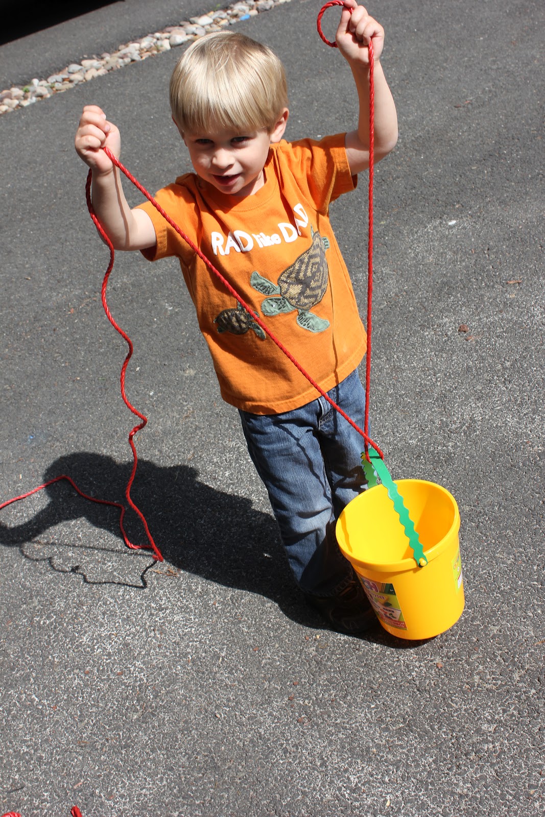 Momma's Fun World Bucket and a rope