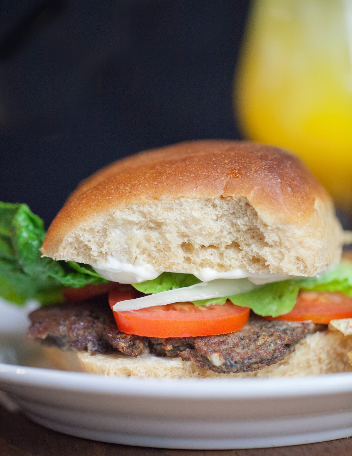 Single-serving mushroom burger recipe