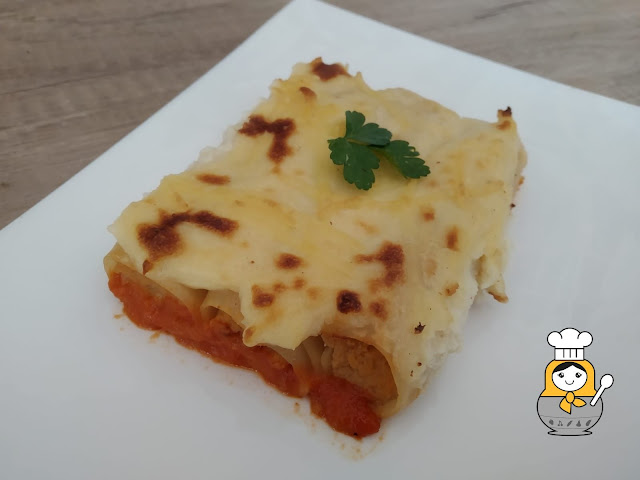 Canelones de atún y huevo