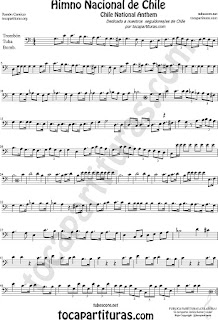  Himno Nacional de Chile Partitura de Trombón, Tuba Elicón y Bombardino Sheet Music for Trombone, Tube, Euphonium Music Scores