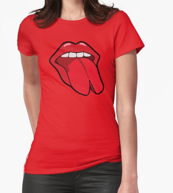 Halkaistu kieli pop-taide t-paita Redbubblesta