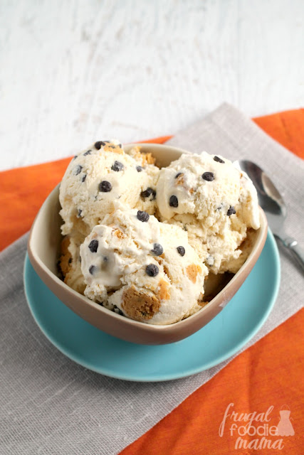 An ice cream favorite gets a perfect for fall flavor makeover in this homemade Chocolate Chip Pumpkin Cookie Dough Ice Cream.
