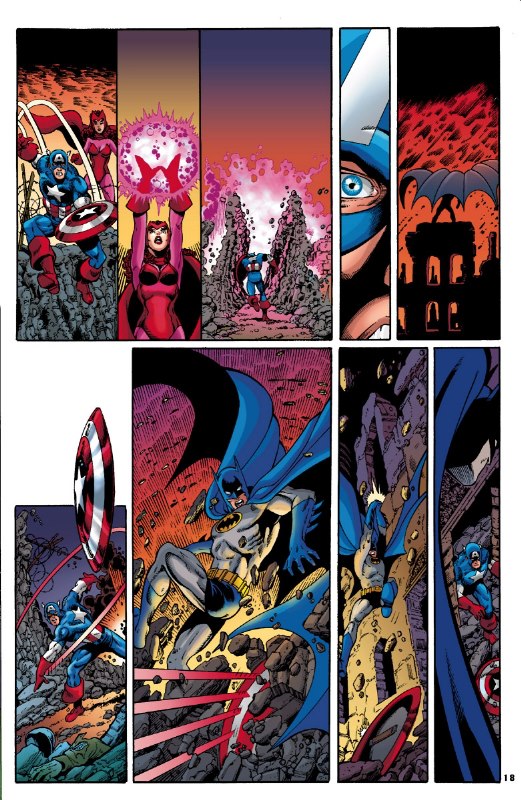 Marvel Comics of the 1980s: JLA/Avengers coloured pages