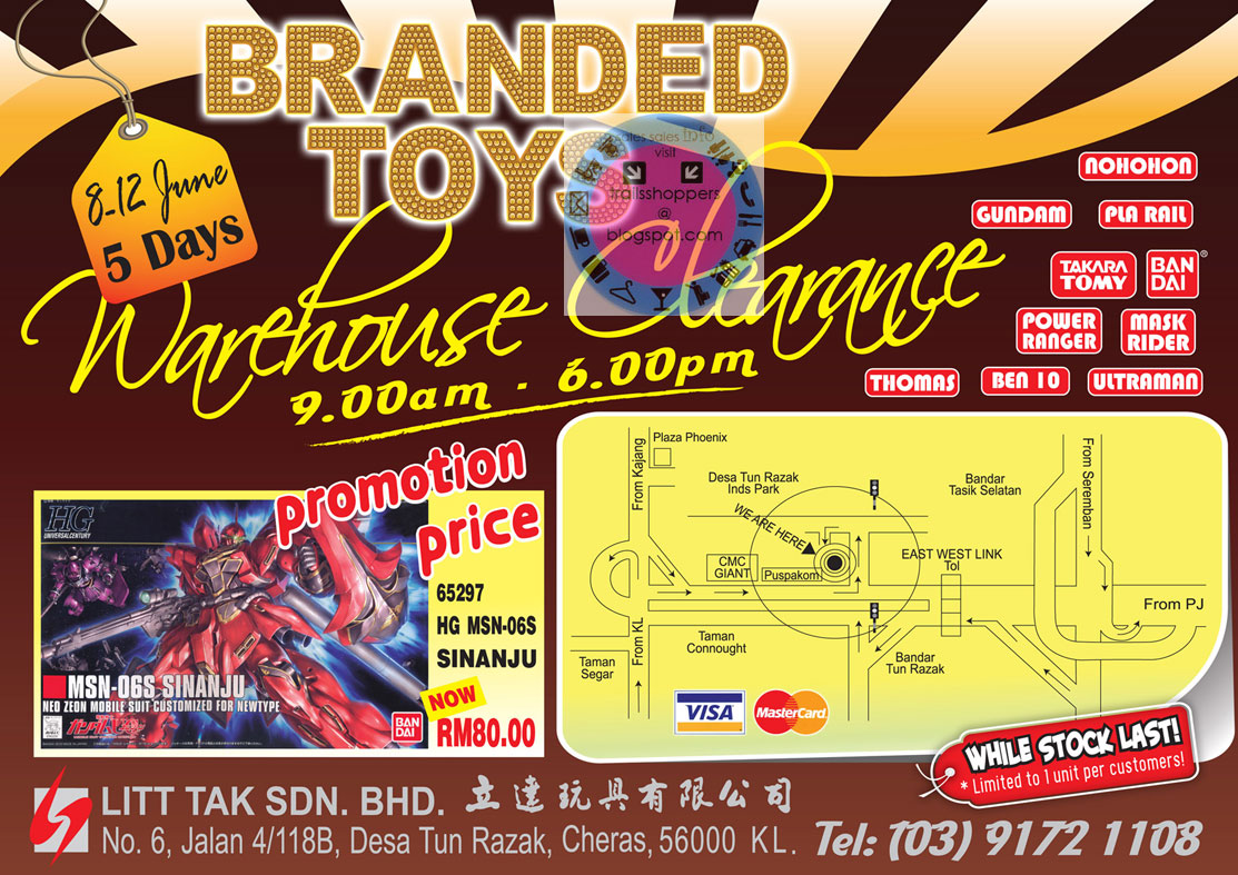 Litt Tak Branded Toys Warehouse Clearance 812JUNE2011
