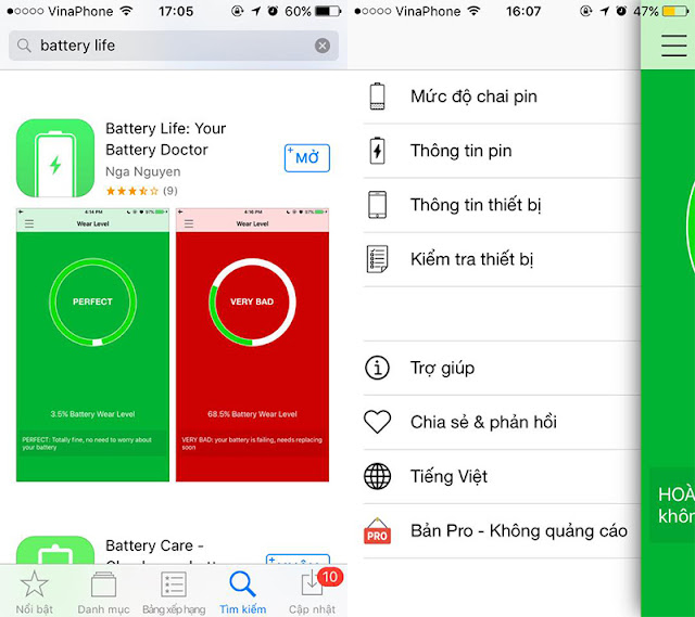 Ứng dụng Battery Life trên Appstore