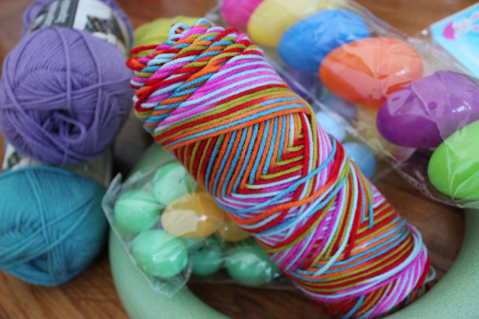 Little Miss Mommy Yarn Easter Egg Wreath