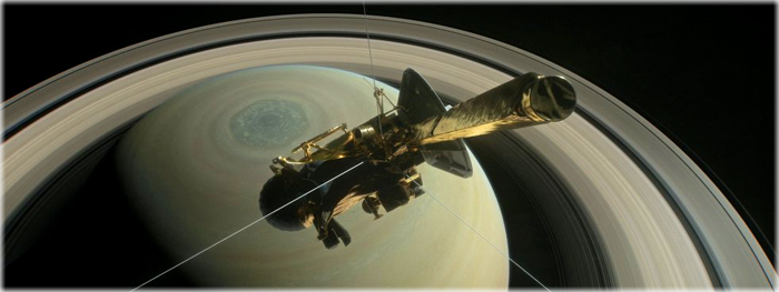 nave cassini mergulha nos anéis de Saturno - ao vivo