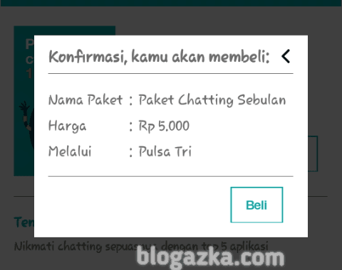 beli paket chat kartu Tri 5000 melalui aplikasi bima + beli paket chat kartu Tri 5000 melalui aplikasi bima +