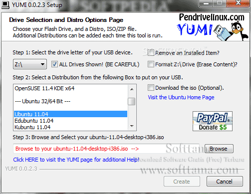 Screenshot software YUMI 0.0.6.1