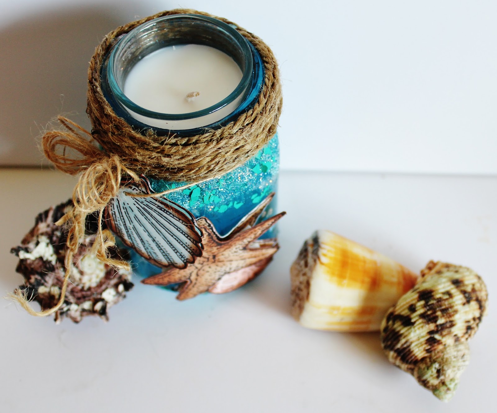 Pam Bray Designs A Girl with Flair Seashell Candle Jar with Stampendous