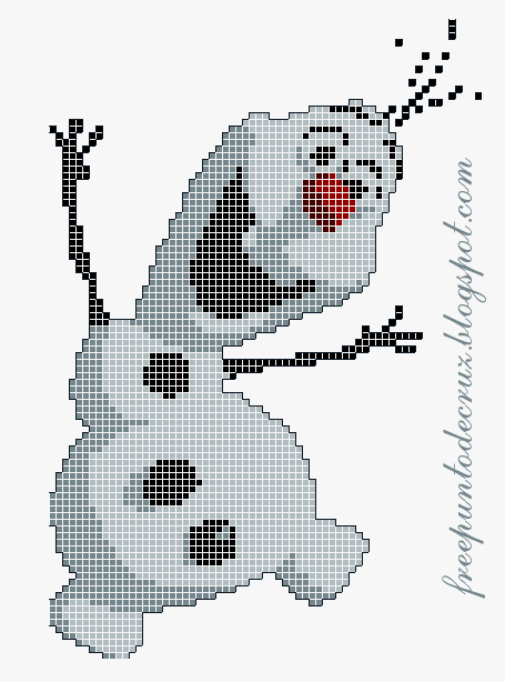 justa Beber agua tiempo Dibujos Punto de Cruz Gratis: Frozen - Snowman Cross Stitch - Punto de cruz