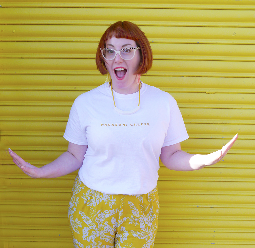 Scottish blogger in full yellow street style outfit