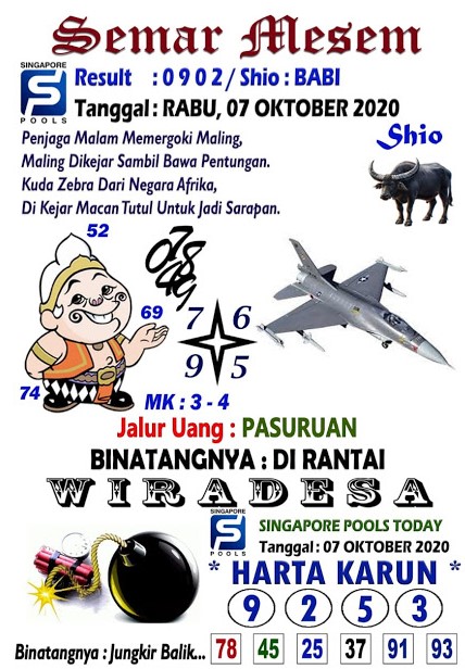 Prediksi Syair Sgp 7 Oktober 2020 Pangkalantoto