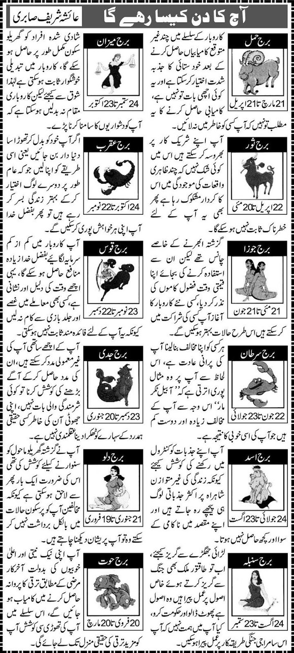 horoscope in urdu: daily horoscope in urdu 31 may 2012