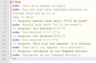 Write String in PHP