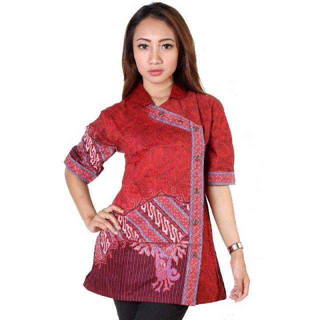 10 Model Baju Batik Kantor Wanita Terbaru Desain Kekinian 