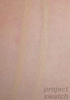 Comparison swatches: Glamoflauge light/pale pencil , MAC NC15 / NW20 pencil 