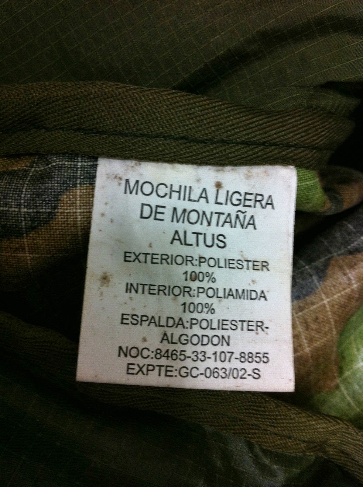 bingbabel Spanish Army light mountain rucksack Altus