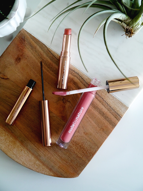Nude By Nature Moisture Infusion Lipgloss, Sheer Glow Colour Balm, Precision Brow Mascara
