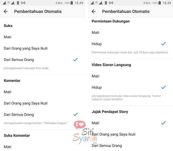 pemberitahuan instagram tidak muncul