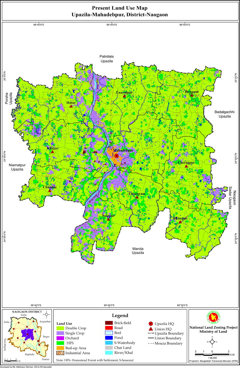 Mohadevpur Upazila Mouza Map Naogaon District Bangladesh