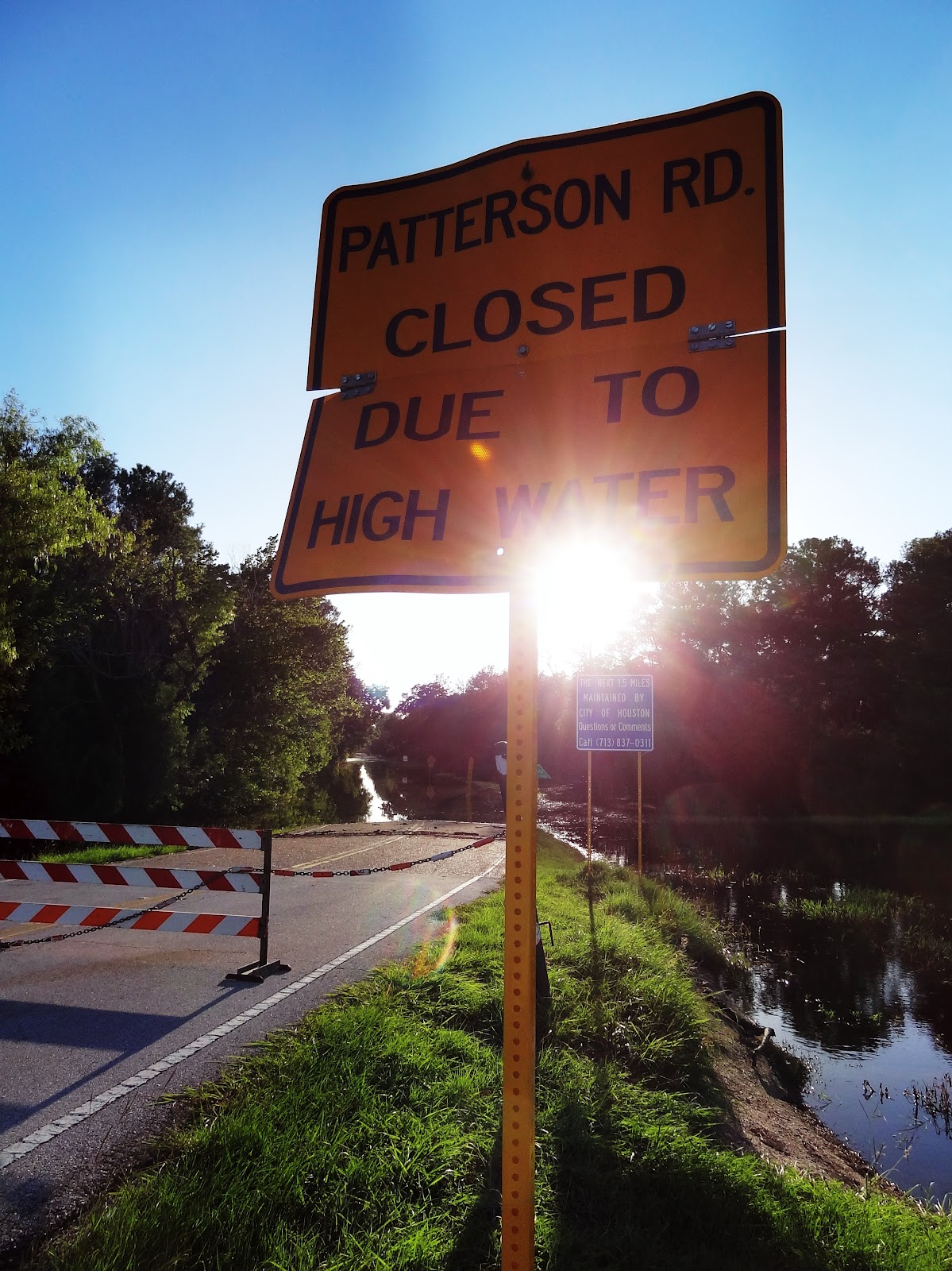 HTownWest Photo Blog Patterson Rd. in Addicks Rervoir closed again